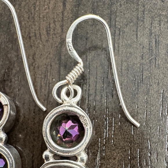 Sterling Silver Earring with Mystical Topaz - Picture 3 of 5